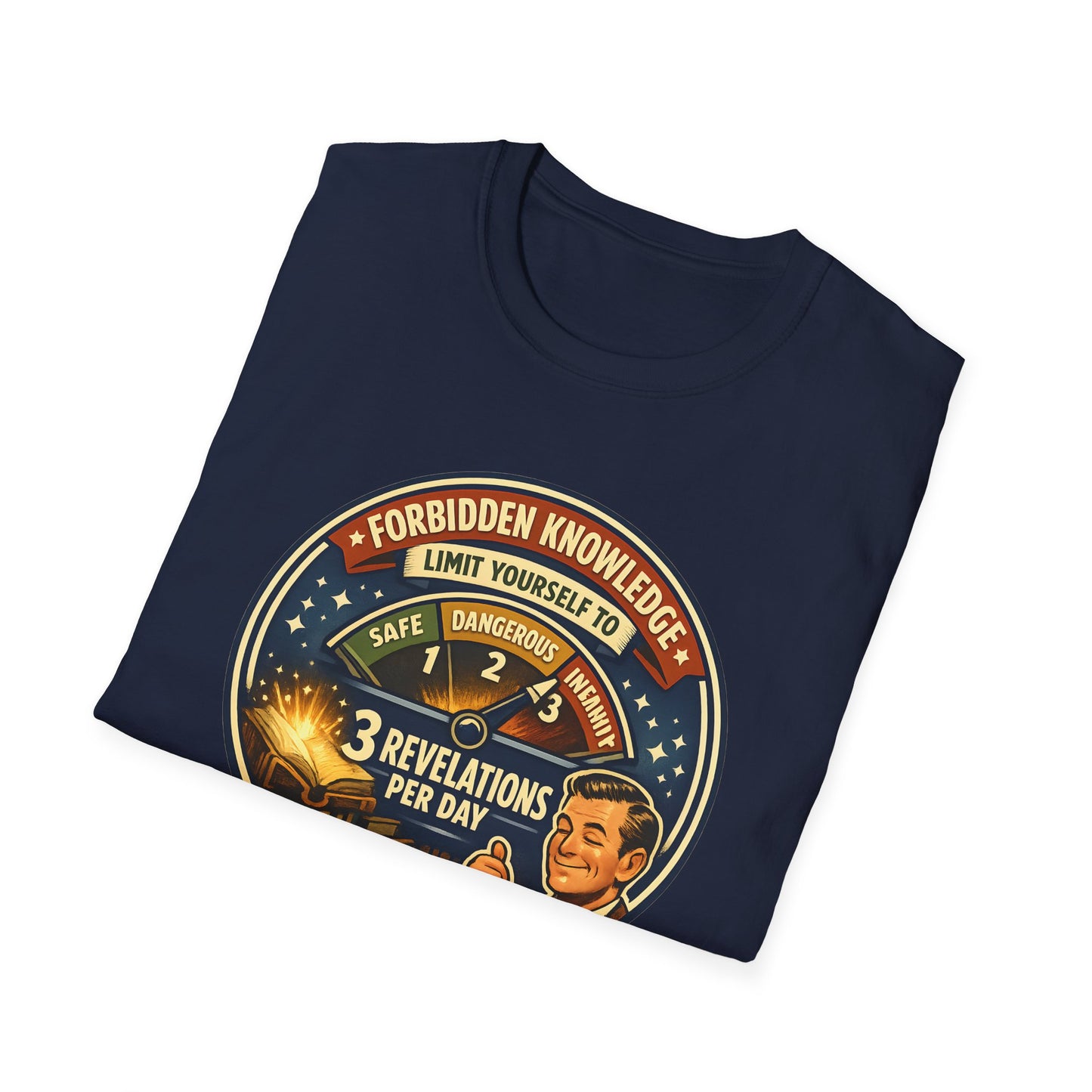 Forbidden Knowledge Meter Vintage Humor Tee