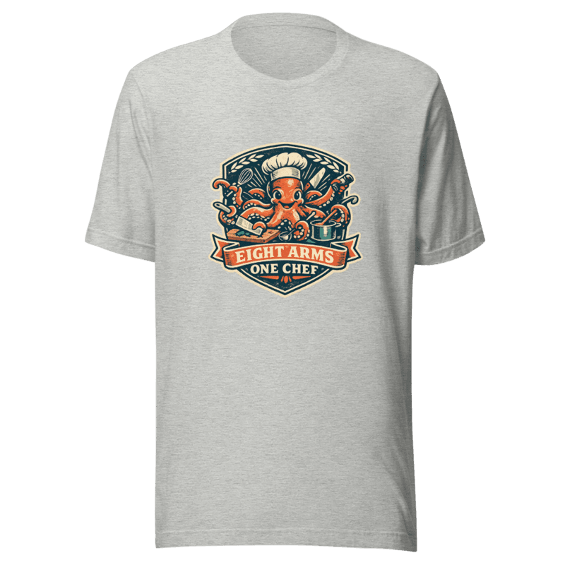 Octo Chef Frenzy Tee - Hilarious Cooking Humor T-Shirt for Foodies