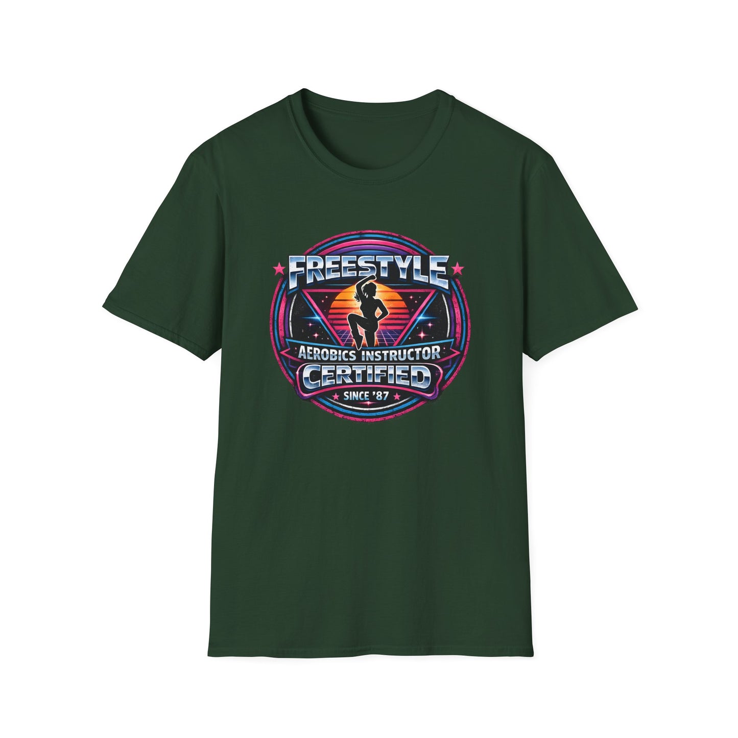 Retro Freestyle Aerobics Instructor Certified 80s Tee