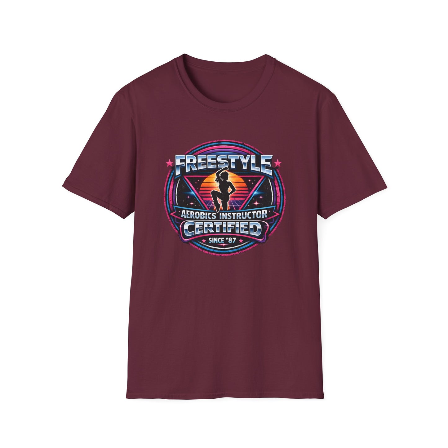 Retro Freestyle Aerobics Instructor Certified 80s Tee