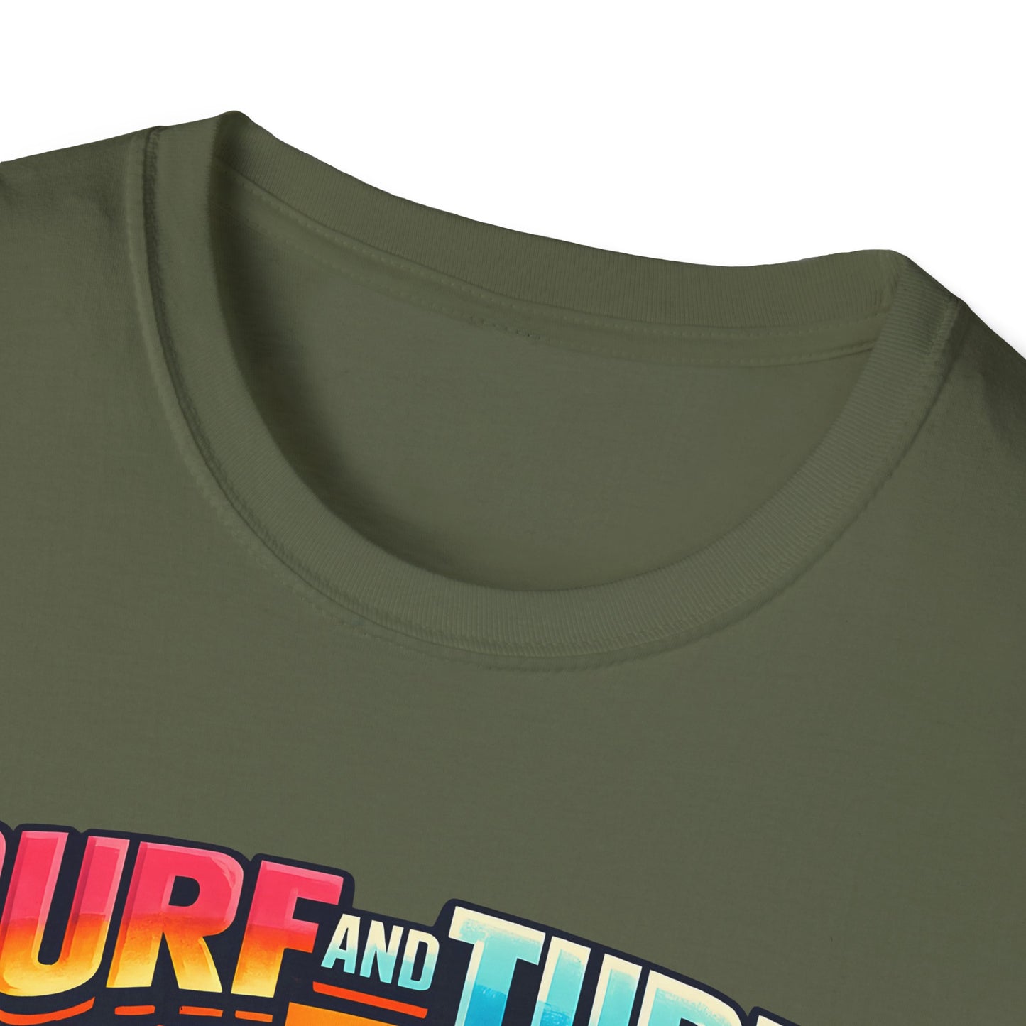 Surf and Turf Gym Retro Sunset Beach Workout Tee