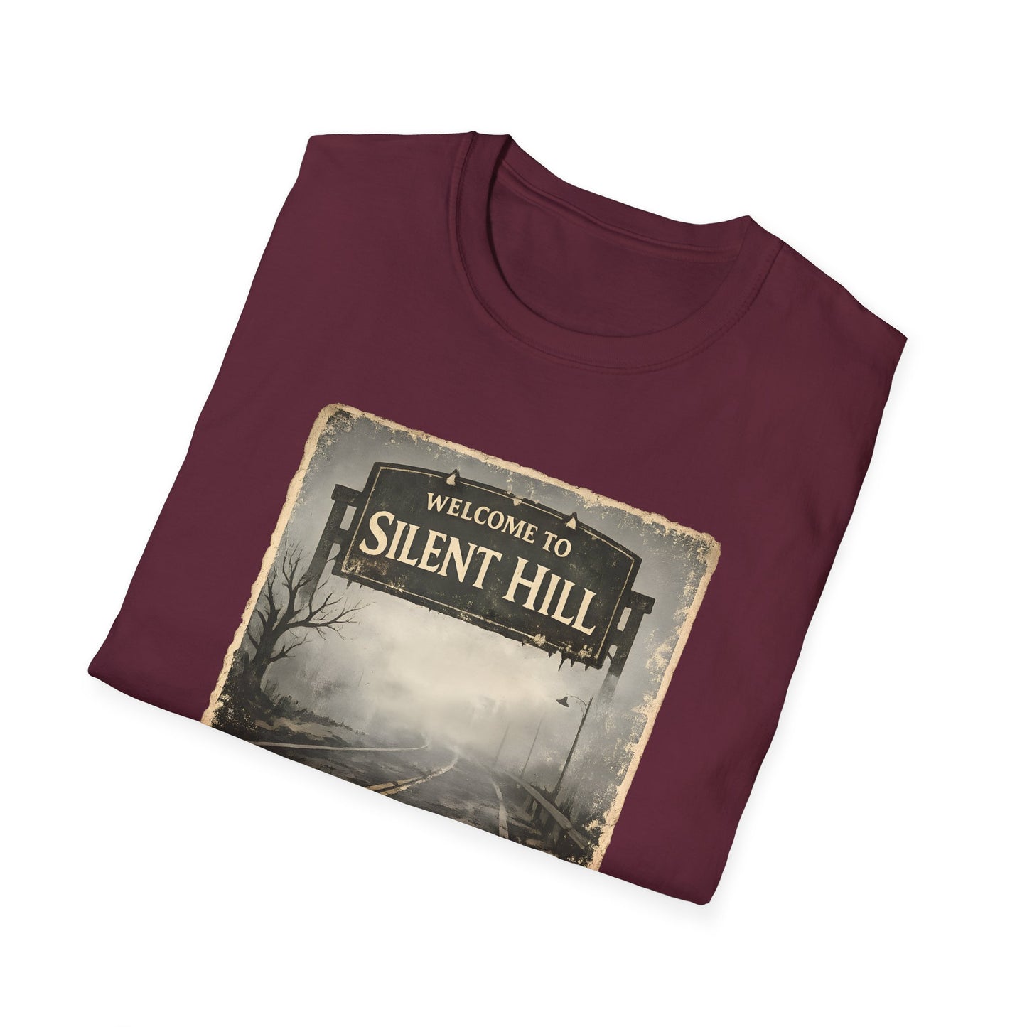 Silent Hill Welcome Sign Vintage Horror Gaming Tee