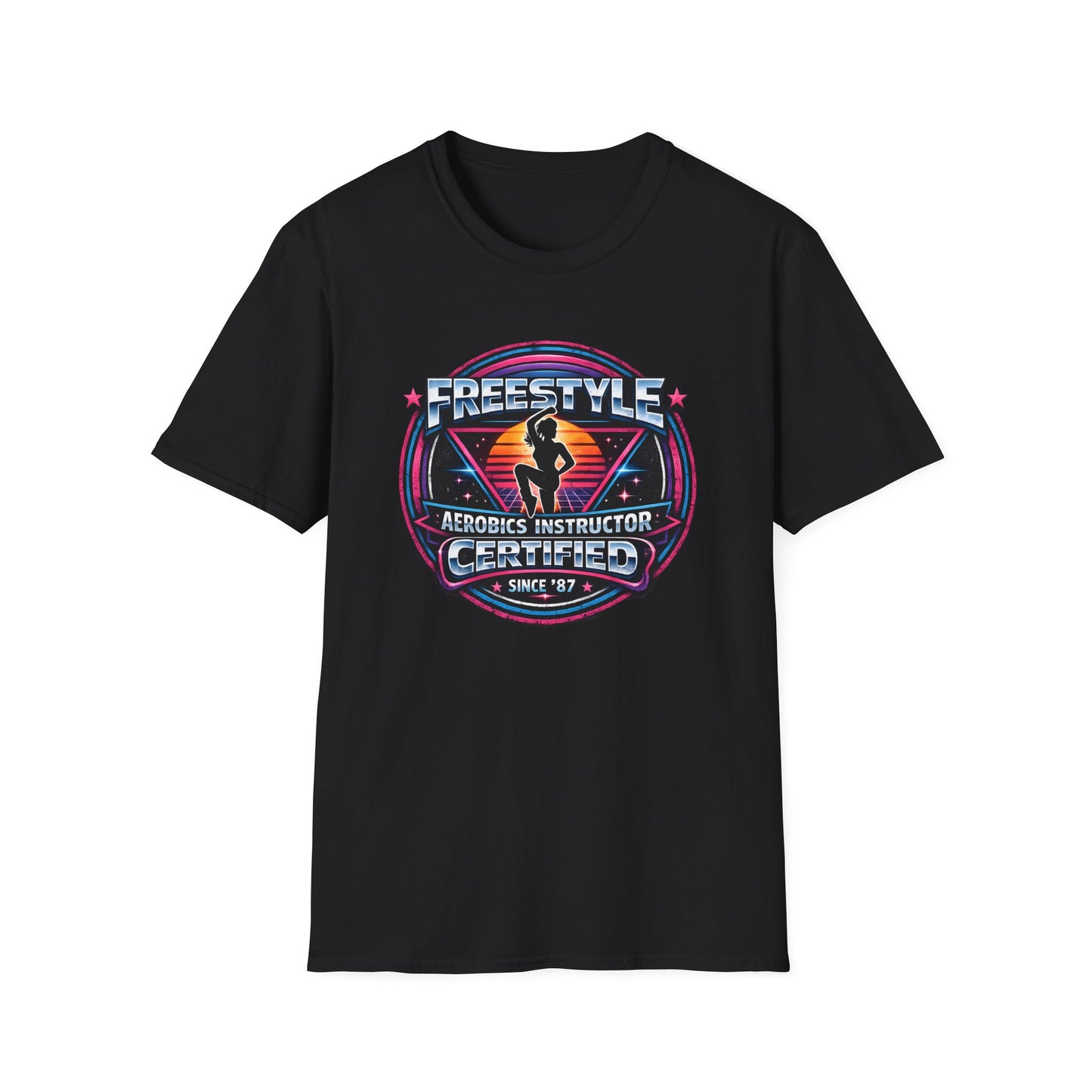 Retro Freestyle Aerobics Instructor Certified 80s Tee