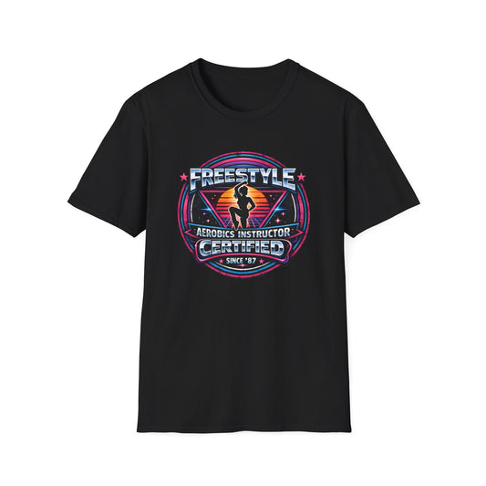 Retro Freestyle Aerobics Instructor Certified 80s Tee