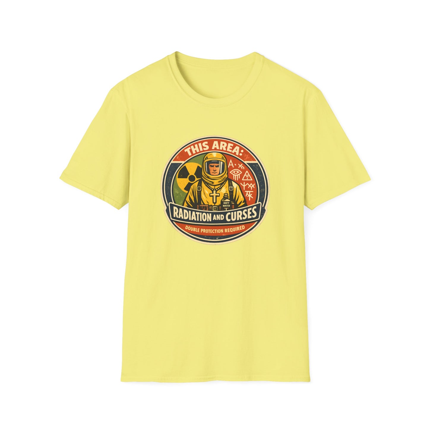 Radiation and Curses Warning Sign Vintage Tee