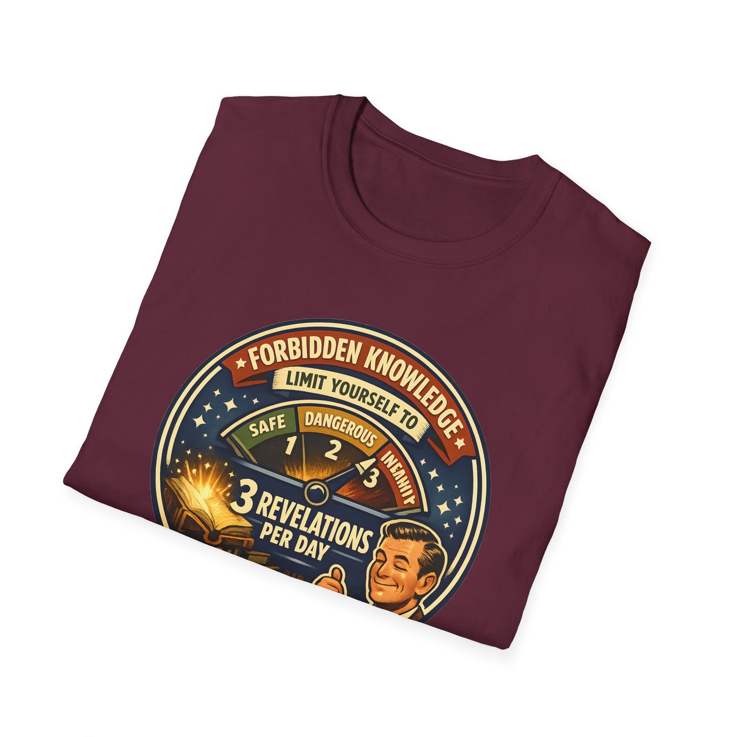 Forbidden Knowledge Meter Vintage Humor Tee