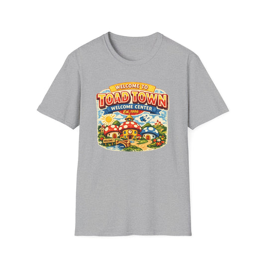 Welcome to Toad Town Vintage Gaming Adventure Tee