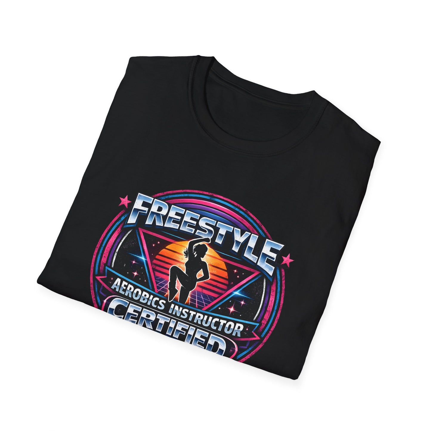 Retro Freestyle Aerobics Instructor Certified 80s Tee