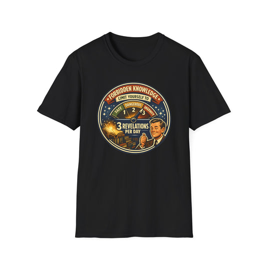 Forbidden Knowledge Meter Vintage Humor Tee