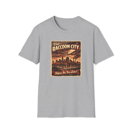 Visit Raccoon City Vintage Travel Poster Tee